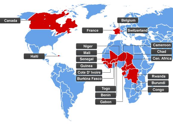 Map of French Speaking Countries
